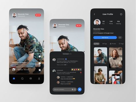 App Design Profile, Social Media App Design, Profile App, Social App Design, Uiux Design, Android App Design, Drinks Packaging Design, Mobile App Design Inspiration, App Interface Design