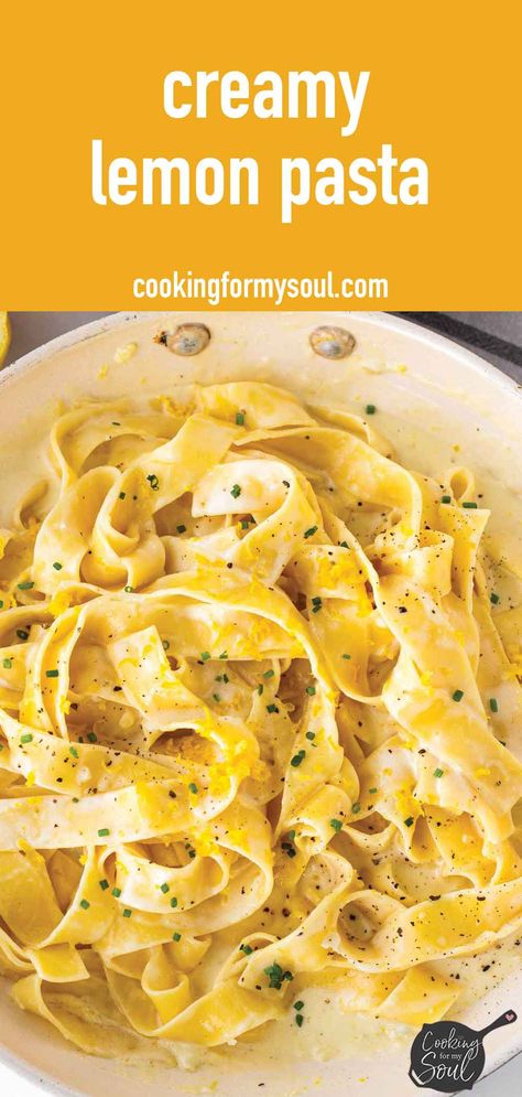 Creamy Lemon Pasta Lemon Thyme Pasta, Easy Lemon Sauce For Pasta, Lemon Pappardelle Recipes, Lemon Pasta With Chicken, Creamy Lemon Pasta Recipes, Limoncello Pasta, Pappardelle Recipe, Creamy Lemon Pasta, Lemon Pasta Recipes