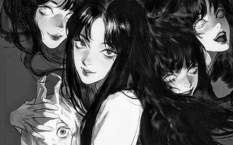 Tomie Macbook Wallpaper, Tomie Gif Banner, Tomie Banner, Tomie Header, Jeanne Core, Tomie Kawakami, Hair Pale Skin, Silky Smooth Hair, Junji Ito