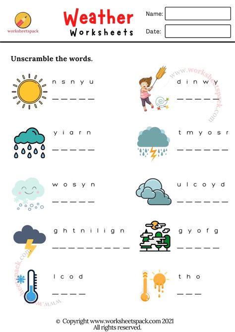 Weather worksheets - Printable and Online Worksheets Pack 1st Grade Weather Worksheets, Weather Worksheets For Grade 1, Science For Grade 1 Worksheets, Weather Worksheets 2nd Grade, Science For Kids Worksheets, Season Worksheets For Kids, Grade 1 English Worksheets For Kids, Weather Worksheets Preschool, Weather Worksheets For Kindergarten