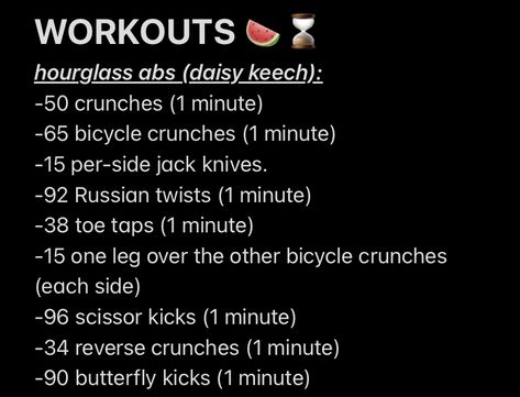 Ab Workout Daisy Keech, Daisy Keech Ab Workout Routine, Daisy Keech 10 Min Hourglass Workout, Flat Tummy And Hourglass Workout, Ab And Hourglass Workout, Ab Hourglass Workout, Daisy Keech Workout But, Daisy Keech Flat Stomach Workout, Hourglass Abs Workout Routines