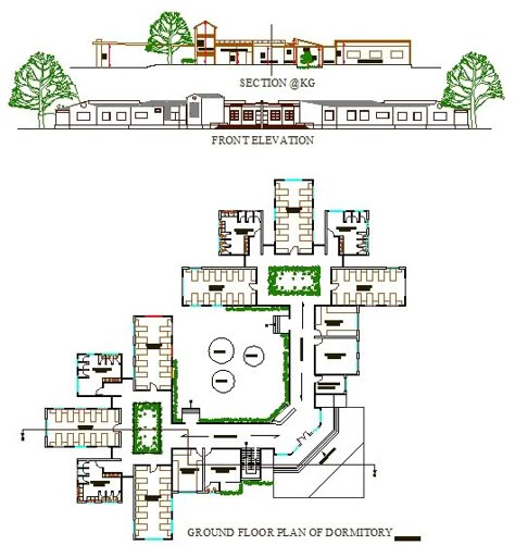 Dormitory detail plan DWG, Dormitory detail plan Download file, Dormitory detail plan Design Dormitory Design Architecture, Campus Site Plan, Dormitory Design, Underground Architecture, School Building Plans, Building Forms, Hostel Design, School Dormitory, Site Plan Design