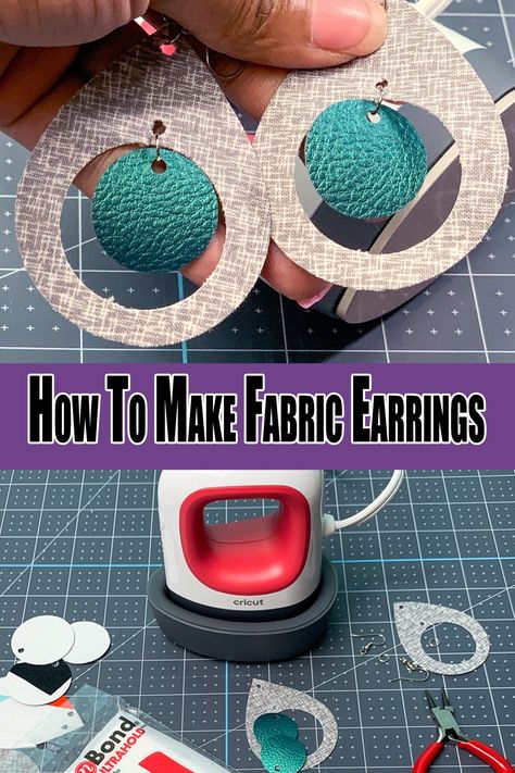 Cricut Jewelry, Make Your Own Fabric, Earring Shapes, Mini Project, Fall Doormat, Maker Project, Earrings Ideas, Fabric Earrings, Small Projects