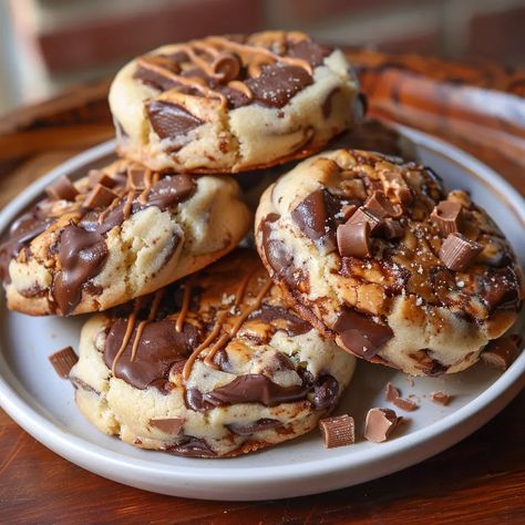 Gooey Reese’s Cheesecake Cookies – PHUIIS BLOG Gooey Reese's Cheesecake Cookies, Gooey Reese’s Cheesecake Cookies, Pina Colada Smoothie Recipe, Reeses Cheesecake, Reeses Cookies, Deep Dish Cookie, Brownies Cookies, Christmas Candy Recipes, Cheesecake Cookies