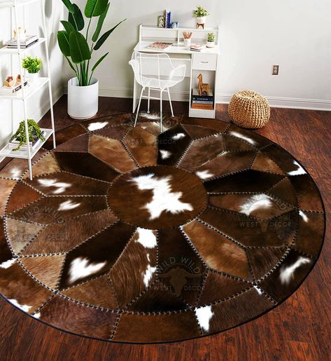 Cowhide rug decor