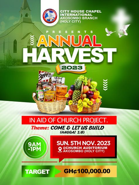 CHURCH FLYER Annual Harvest Banner Design, Church Harvest Flyer Design, Harvest Banner Design, Annual Harvest Flyer, Harvest Flyer Design, Harvest Background, Event Poster Design Inspiration, Church Background, Harvest Church