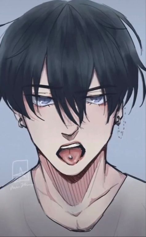 Rune Knight, Tongue Piercing, Kageyama Tobio, Haikyuu Fanart, Anime Drawings Tutorials, Cool Animations, Anime Drawings Boy, Fanarts Anime, Drawing Poses