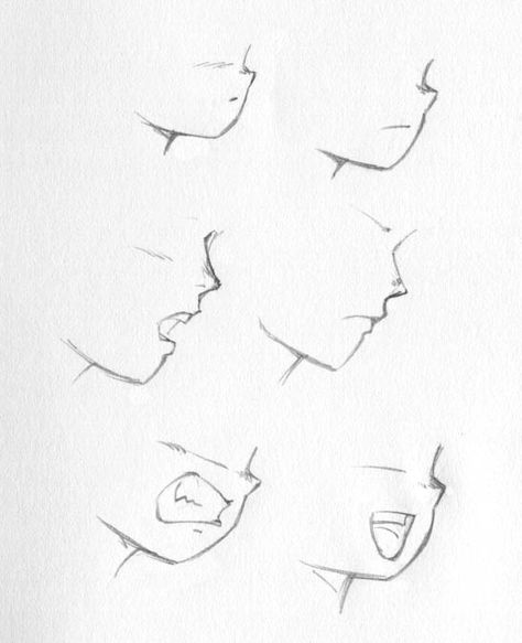 how to draw anime lips | STRIDERBADGUY'S ART TIPS! (Drawing Heads: faces, eyes, mouths, and ... Profile Mouth Drawing, How To Draw Manga Mouth, Anime Lips Side View, Side Profile Mouth Drawing, Chibi Head Side View, Side Profile Drawing Chibi, Side Anime Profile, Anime Mouth Side View, Anime Side Face