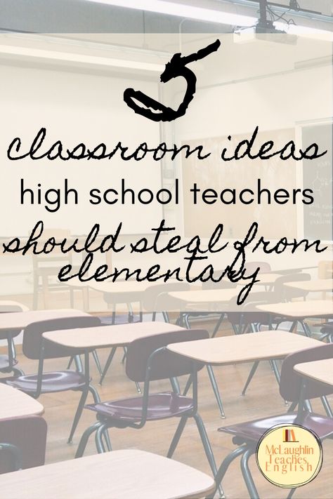 5 Classroom Ideas for High School - McLaughlin Teaches English Classroom Management High School English, Homeroom Classroom Ideas, High School Class Procedures, Junior High School Classroom Design, High School Room Ideas, Decorate High School Classroom, High School Class Decor Classroom Ideas, Middle School English Teacher Classroom, Fun High School Classroom Decor