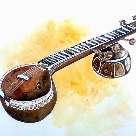 Veena voyage! Sitar Instrument, Instruments Drawing, Indian Musical Instruments, Rakhi Making, Music Academy, Instruments Art, Indian Classical Music, Embroidery Hoop Wall Art, Music Drawings