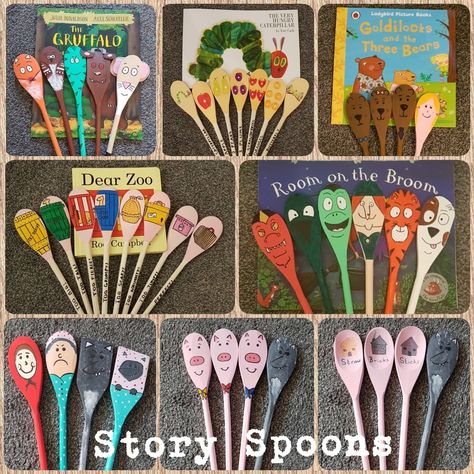 Preschool Story Baskets, Art Display Eyfs, Literacy Corner Preschool, Story Corner Ideas Eyfs, Story Corner Ideas Nursery, Eyfs Book Corner, Book Corner Eyfs, Eyfs Books, Story Spoons