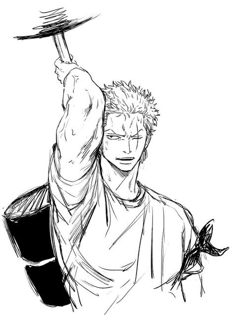 رورونوا زورو, 얼굴 그리기, One Piece Ace, Zoro One Piece, Beauty Art Drawings, One Piece Drawing, One Piece Comic, One Piece Fanart, Roronoa Zoro