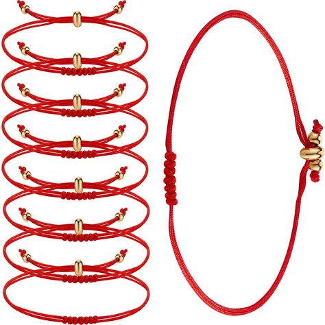 PRICES MAY VARY. Package contents: you will receive a plenty of 7 knots kabbalah protection red cords,sufficient quantity are provided for you to wear or send to your friends and families, nice accessories for New Year, Christmas, Mother's Day, birthday, Valentine's Day and more festivals and important days 7 Knots bracelet: each bracelet is featured with 7 knots in vibrant red color, and designed with pull knots on both sides to adjust the size as your desire, so it's very easy to wear, it will Knots Bracelet, Nice Accessories, Red Rope, Knot Bracelet, Cord Bracelet, Cord Bracelets, Bracelet For Women, Bracelets And Charms, Vibrant Red