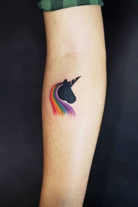 27 Intriguing Unicorn Tattoos Designs- 2020 → Tracesofmybody.com → Best Tattoo Ideas - Page 11 Color Palette Pastel, Unicorn Tattoo Designs, Unicorn Tattoo, Rainbow Tattoos, Unicorn Tattoos, Unicorn Colors, Funny And Cute, Best Tattoo Ideas, Tattoo Design Drawings