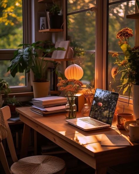 Cozy Desk, Cozy Home Office, Cozy Decor, Desk Setup, Cozy Room, Home Library, Cozy Space, Home Office Design, My New Room