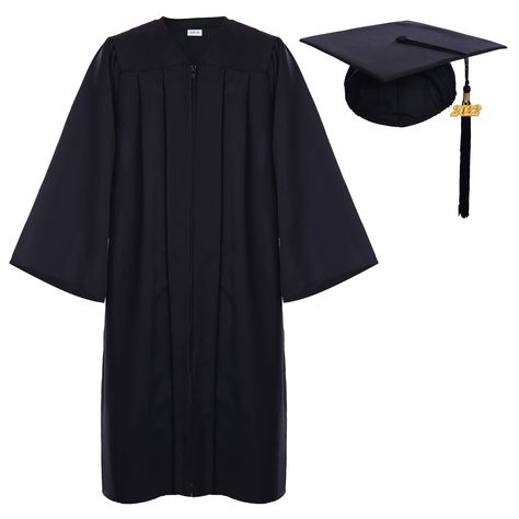 PRICES MAY VARY. Polyester Imported Hand Wash Only High Quality Matte Polyester Classic Graduation Gown Easy zipper in front,Darted & Reinforced Shoulder Yoke Size: Choose size per your height and chest, FF size available for chest close or over max regular size Package Include: 1Pcs Graduation Gown +1Pcs Graduation Cap + 1Pcs Graduation Tassel Graduation Gown Material: Thick Matte Polyester, Smooth And Strong Zipper Gown Details: - Fabric: 100% matte polyester - 12 sizes for adult - Full Figure Graduation Outfit Ideas University, Graduation Robes, Graduation Gown And Cap, Gown Details, White Stole, Graduation Tassel, Graduation Cap And Gown, Fitted Gowns, Kids Graduation