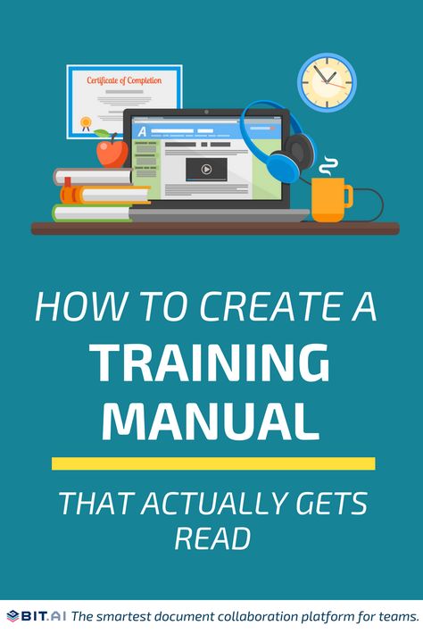 How to Create a Training Manual that Actually Gets Read #training #trainingmanual #trainingguide #guide #employees #team #manual Corporate Training Ideas, Workplace Training, Office Training, Train The Trainer, Work Train, Training Design, Employee Handbook, Work Goals, Leadership Management