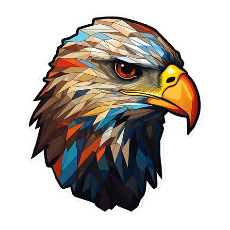 Eagle Sticker, Eagle Project, Symmetry Design, Eagle Bird, Geometric Elements, Eagle Design, Animal Designs, Geometric Animals, Skateboard Art