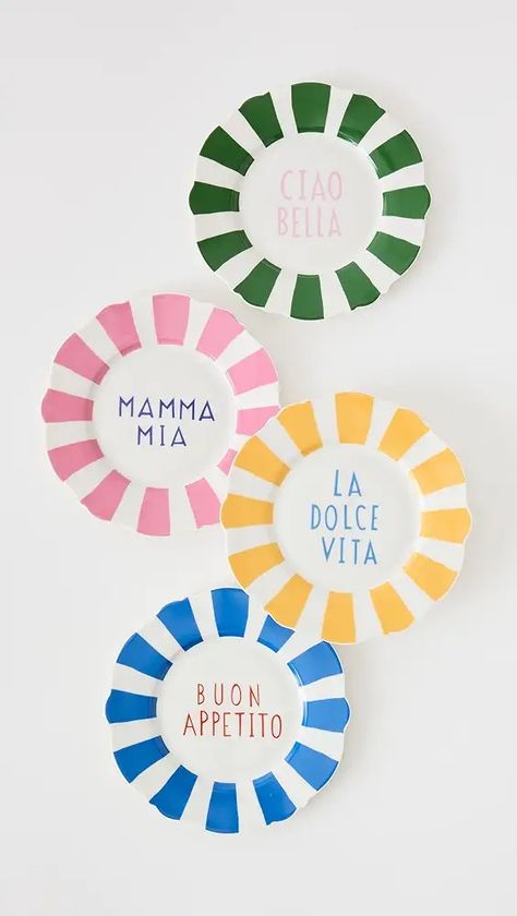 Tabletop | Shopbop Italian Plates, Diy Pottery Painting, Color Me Mine, Birthday Plate, Keramik Design, Mama Mia, Painted Plates, Diy Pottery, Side Plate