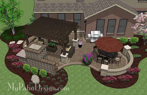 Paver Patio Installation, Small Patio Furniture, Patio Installation, Covered Patio Design, Patio Plans, Outdoor Covered Patio, Patio Layout, Fireplace Garden, Patio Fireplace