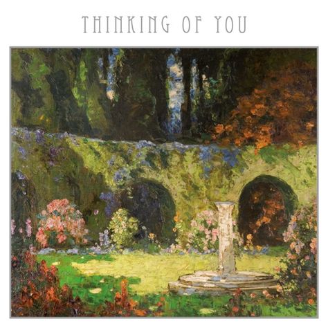 In an Old World Garden by Thomas Edwin Mostyn, Thinking of you card from the Occasions range by Museums & Galleries Kate Allen, John Everett Millais, Bo Bartlett, Garden Painting, Romantic Garden, Art Uk, Old Paintings, Pretty Art, Impressionism