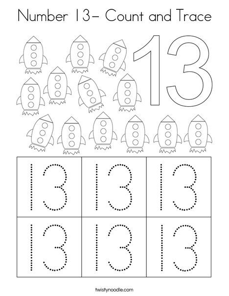 Number 13- Count and Trace Coloring Page - Twisty Noodle Number 13 Tracing Worksheet, Number 13 Preschool Activities, Number 13 Worksheets For Preschool, 13 Worksheets Preschool, Number 12 Tracing Worksheets, Number 13 Crafts Preschool, Number 13 Activities, Number 13 Worksheet For Preschool, Number 12 Worksheets For Preschool