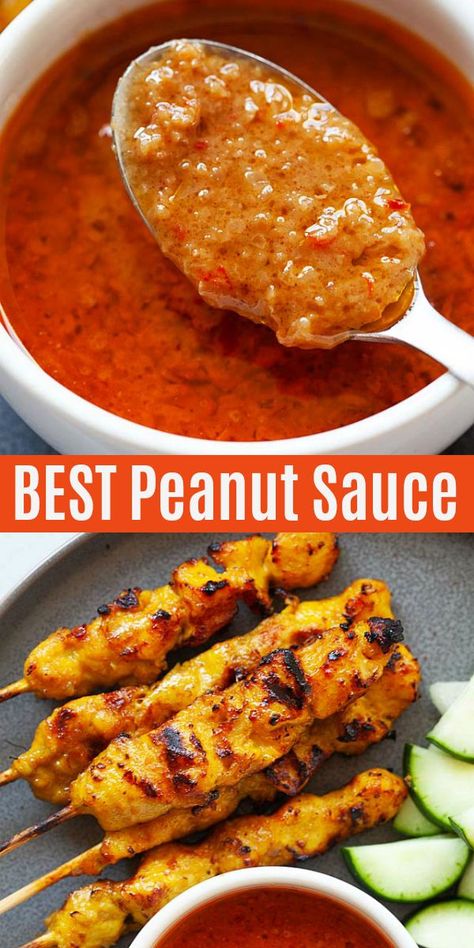 Best Peanut Sauce, Satay Sauce Recipe, Peanut Satay Sauce, Peanut Satay, Sauce Satay, Homemade Peanut Sauce, Satay Recipe, Peanut Sauce Recipe, Spicy Peanut Sauce