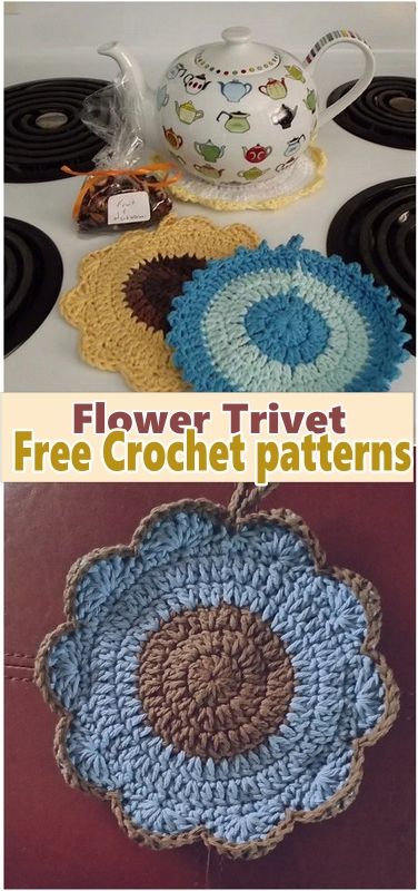 Round Pot Holder Crochet Pattern Free, Crochet Flower Trivet, Granny Square Pot Holder Free Pattern, Crochet Hot Mats Free Pattern, Round Crochet Potholder Patterns, Crochet Trivet Free Pattern Easy, Crochet Flower Hot Pads Free Pattern, Vintage Crochet Potholder Patterns Free, Crochet Round Potholders Free Patterns