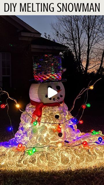 Greg Navage on Instagram: "DIY light-up Melting Snowman. This one’s for all of us who wear short on Christmas and don’t own a snow shovel! *Comment FROSTY for the supplies list of this DIY!*  #christmas #christmas2023 #christmascrafts #christmasdiy #diychristmas #christmasiscoming #holidaycrafts #christmasdecor #christmasdecorating #christmasdecorations  Video description: Christmas decorations, DIY Christmas outdoor decorations, how to make a melting snowman, DIY Frosty the Snowman," Snowman Diy Outdoor, Diy Melting Snowman, How To Make A Snowman, Diy Outdoor Snowman, Diy Frosty The Snowman, Melting Snowman Craft, Diy Christmas Outdoor Decorations, Diy Frosty, Diy Christmas Outdoor