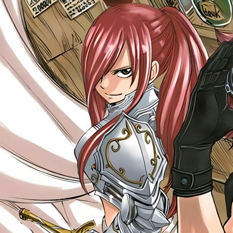 Ezra Fairy Tail, Erza Scarlet Pfp, Erza Pfp, Erza Manga, Erza Scarlet Manga, Erza Scarlet Icon, Erza Scarlett, Fairy Tail Erza Scarlet, Fairy Tail Comics