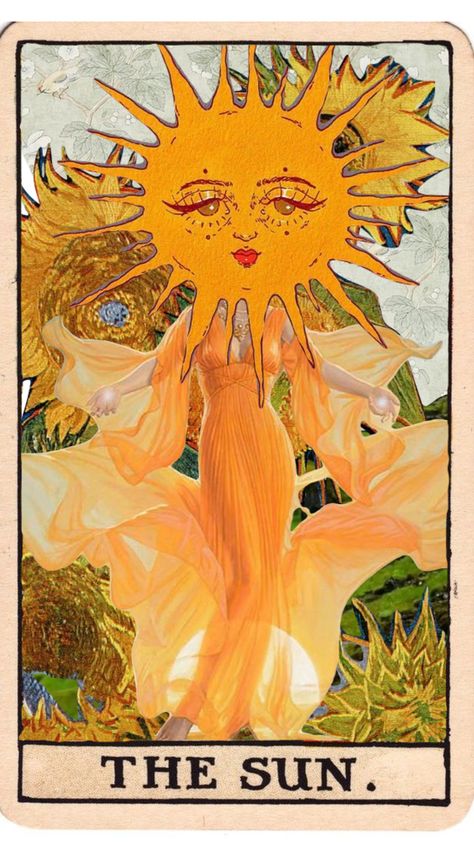 Moon And Sun Art Aesthetic, Sun Tarot Card Aesthetic, Stars And Sun Aesthetic, The Sun As A Person Art, Spiritual Sun Art, Sun Personality Aesthetic, Sun Astrology Aesthetic, Sun Queen Art, The Sun Tarot Card Aesthetic