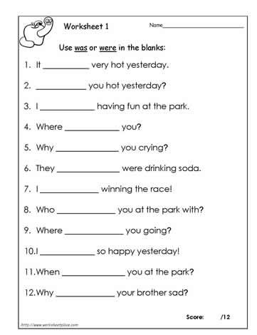 Was Vs Were Worksheet 1 Was Were, Kindergarten Grammar Worksheets, Kindergarten Grammar, Materi Bahasa Inggris, Sentence Frames, English Grammar For Kids, Helping Verbs, Grammar For Kids, Good Grammar