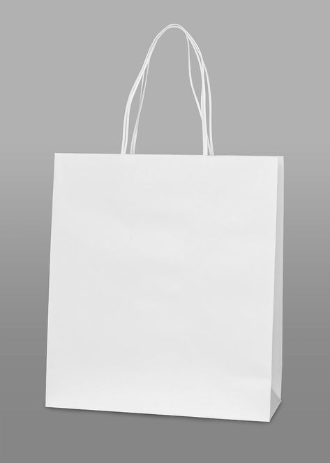 White paper bag mockup on a gray background  | premium image by rawpixel.com / Jira Premium Illustration, Paper Bag Mockup, Graphic Design Mockup, Paper Bag Design, Elegant Packaging, Free Packaging Mockup, Design Mockup Free, Industrial Design Sketch, Bag Mockup