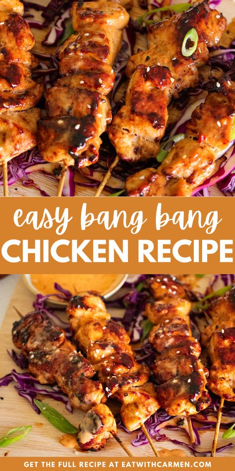 Indulge in the irresistible flavors of Bang Bang Chicken Skewers with this easy and healthy recipe. Perfect for grilling, these Bang Bang chicken skewers are a delightful twist on traditional favorites. Try them with a Bang Bang sauce for a low carb and keto-friendly option, or explore air fryer variations for added crispiness. Discover the deliciousness of Bang Bang chicken skewers from DeliceHub to elevate your next meal! Dinner Fall Recipes, Dinner Recipes For Fall, Bang Bang Chicken Skewers, Shake N Bake Chicken, Dinner Fall, Braised Kale, Bang Bang Sauce, Bang Bang Chicken, Chicken Tenderloin Recipes