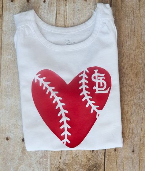 Cardinals Game, Stl Cardinals, Cardinals Baseball, Heart Shirt, St Louis Cardinals, Baseball Shirts, Just Amazing, Shirt Ideas, Sports Shirts