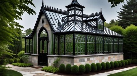 29 Enchanting Victorian Greenhouses for Your Backyard Haven - Peak Patio Life Victorian Backyard, Victorian Conservatory, Victorian Greenhouse, Victorian Greenhouses, Glass Conservatory, Conservatory Design, Outdoor Greenhouse, Conservatory Garden, Greenhouse Shed