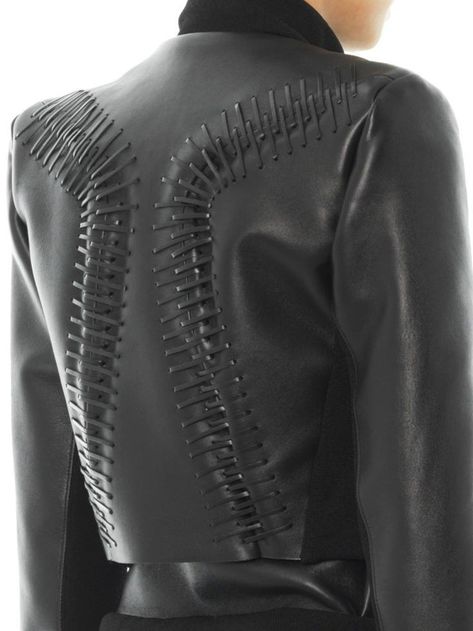 Leather Cutwork, Leather Jacket Outfits, Real Leather Jacket, Fashion Portfolio, Futuristic Fashion, Dion Lee, Fashion Project, Mode Inspo, Celebrity Outfits