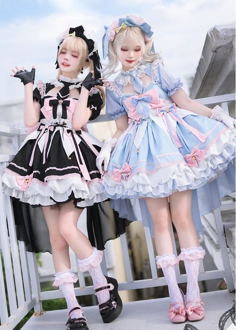 Get ready to channel your inner Cute Magic Girl with this stunning Lolita outfit from Glitzy Wonderland! The 'FG01' set includes a beautiful dress, waistband, large back bow, KC, bow hairclips, and OTKs. Perfect for lovers of Sweet Lolita, Pastel Kawaii, and Fairy Kei Fashion. Get the ultimate Lolita Aesthetic for just $199 with free shipping. Add this Kawaii Core essential to your wardrobe today! #pastelgoth #kawaiistyle #lolitafashion #magicalgirl #pasteloutfit Fairy Kei Fashion, Magical Girl Outfit, Mode Kawaii, Kei Fashion, Op Dress, Lolita Outfits, Girls Sweet, Sweet Lolita, Mode Inspo