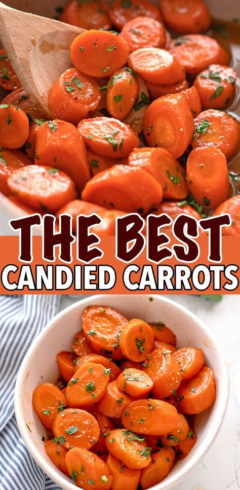 CANDIED CARROTS Candied Carrots Recipe, Candy Carrots Recipe, Carrots Glazed, Carrot Side Dish, Brown Sugar Carrots, Carrot Recipes Side Dishes, Skincare Food, Canned Carrots, Carrots Side Dish