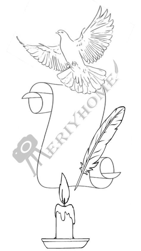 meriyhome D, candle, dove, feather, scroll Scroll Tattoo Stencil, Candle Tattoo Stencil, Amber Drawing, Scroll Tattoo Designs, Dove Tattoo Stencil, Dove Feather, Candle Tattoo Design, Scroll Tattoos, Butterfly Tattoo Stencil