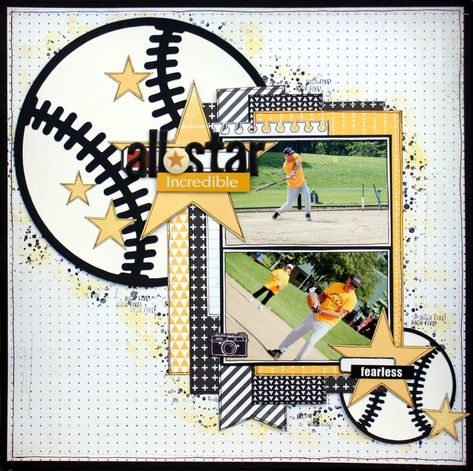 Scrapbook Layouts Baby Girl, Retirement Scrapbook, Dibujos Baby Shower, Baseball Scrapbook, Scrapbooking Sports, Boy Scrapbook Layouts, Scrapbook Design Layout, Scrapbooking Layouts Baby, Love Scrapbook