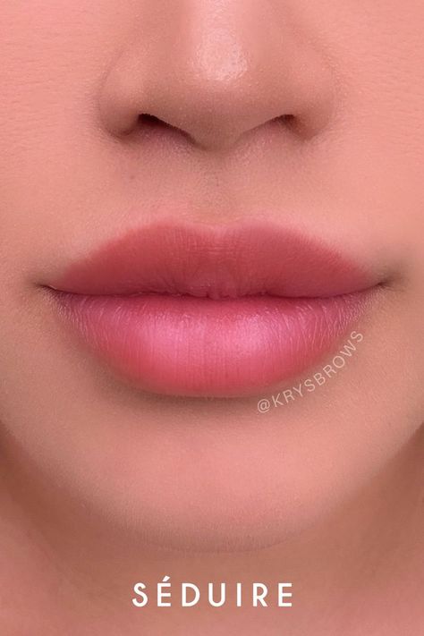 A close-up photo of a client's lips. They have just received lip blush, so their lips are a cool shade of pink that is an even color throughout. Overlined Lips, Thick Lips, Natural Pink Lips, Black Hair Green Eyes, Heart Shaped Lips, Korean Lips, Lips Photo, Color Healing, Lip Blush