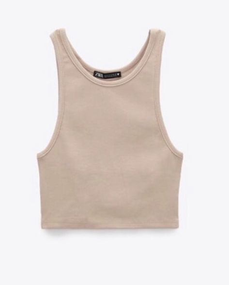 Nude Crop Top, Basic Tank, Basic Tank Top, Crop Top, Zara, Crop Tops, Tank Tops, Women's Top