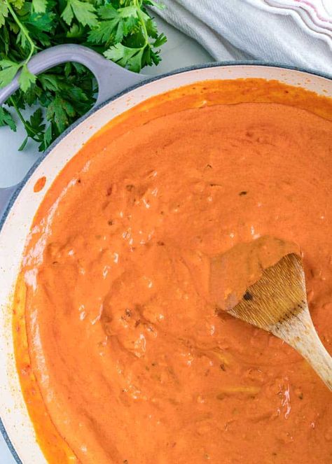 Gnocchi With Vodka Sauce Cream, Tomato Paste Vodka Sauce, Tomato Paste And Heavy Cream Pasta, Tomato Vodka Cream Sauce, Tomatoe Paste Pasta Sauce, Easy Blush Sauce Recipe, Pasta Sauce From Tomato Paste, Red Vodka Sauce Pasta, Blush Pasta Sauce Recipe