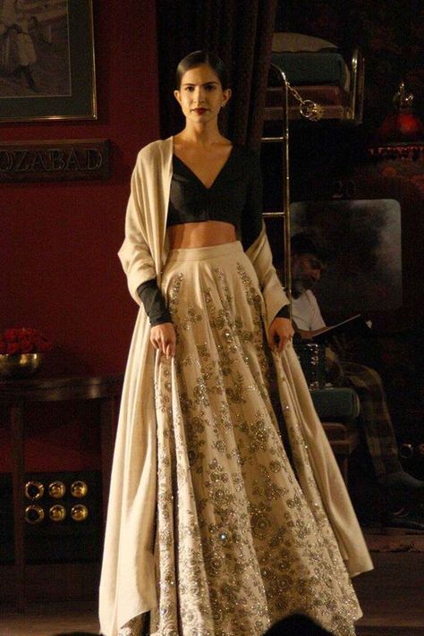 Sabyasachi Mukherjee - Indian Couture Week 2014 - Black and white lehenga - Indian Couture #thecrimsonbride: Top Lehenga, Nikkah Dress, Salwar Kamiz, Indian Lehenga, Indian Couture, Indian Wedding Outfits, Couture Week, Long Skirts, Lehenga Designs