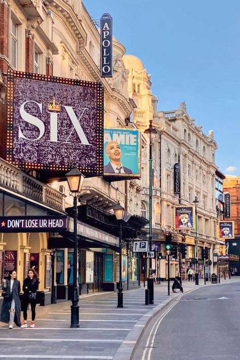 London Guide Shaftesbury Avenue London, London Theater Aesthetic, London West End Aesthetic, West End London Theatres, West End Musicals, Mamma Mia West End, West London Aesthetic, West End Aesthetic, London England Aesthetic