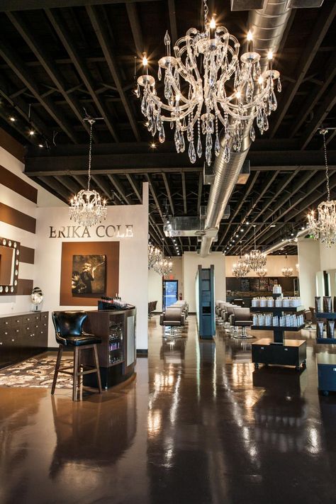 SOTY 2015: Erika Cole Salon & Spa | Salon Today Salon Interior Design Ideas, Hair Salon Interior Design, Salon Design Ideas, Salon Lighting, Nail Salon Interior Design, Beauty Salon Interior Design, Nail Salon Interior, Hair Salon Design, Interior Design Pictures