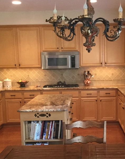 Painted Wood Cabinets or Stained Cabinets? A QUESTIONNAIRE - Kylie M Interiors 2000s Kitchen Remodel, Painted Wood Cabinets, 2000s Kitchen, Updating Oak Cabinets, Industrial Illustration, Redo Kitchen, Paint Your Kitchen Cabinets, Kitchen Cabinets Before And After, Kylie M Interiors