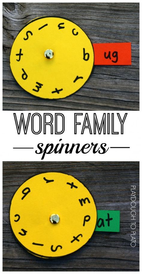 Spin A Word, Word Family Activities, Bahasa Melayu, Preschool Literacy, Word Family, Teaching Phonics, Teaching Literacy, Kindergarten Literacy, Word Activities