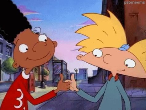 Gerald & Arnold Cartoon Town, Arnold And Helga, Monster Squad, Nickelodeon 90s, Hey Arnold, Famous Cartoons, 90s Kids, Cartoon Tv, Cool Cartoons